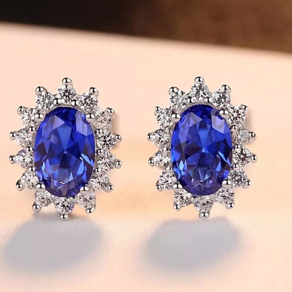 Jewelry - Sapphire Sterling Silver 925 Earrings